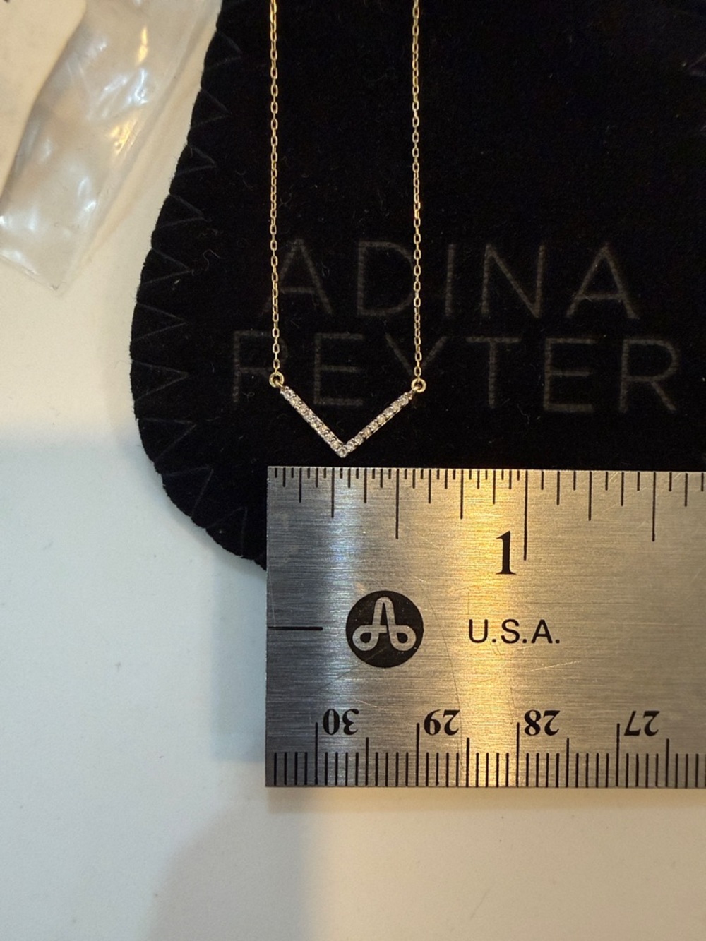 LIKE NEW. Adina Reyter Diamond Pave V Necklace. 14K Yellow Gold. - Picture 6 of 9